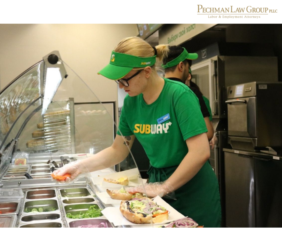 Graphic for Pechman Law Group's fast-food sexual harassment article.